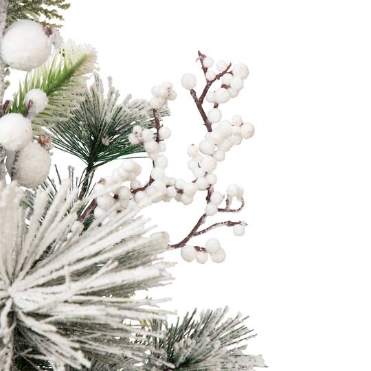 Northlight 20" Unlit Flocked & Frosted Mixed Foliage Artificial Christmas Tree in Burlap Base